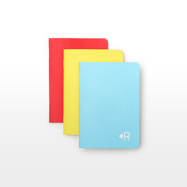 The limited-edition Journal is a pocket-sized notebook made from various reclaimed, rescued, and upcycled paper and has zero-waste packaging. With a white branding resketch logo embossed on the cover. Covers come in Red, Yellow, and Blue stock with the Resketch Logo Embossed in white on the cover.