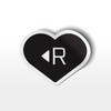 Resketch vinyl sticker in black, white, and grey colors. with the Brand logo and a black and white heart