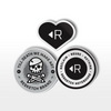Collection of resketch vinyl stickers in black, white, and grey colors.